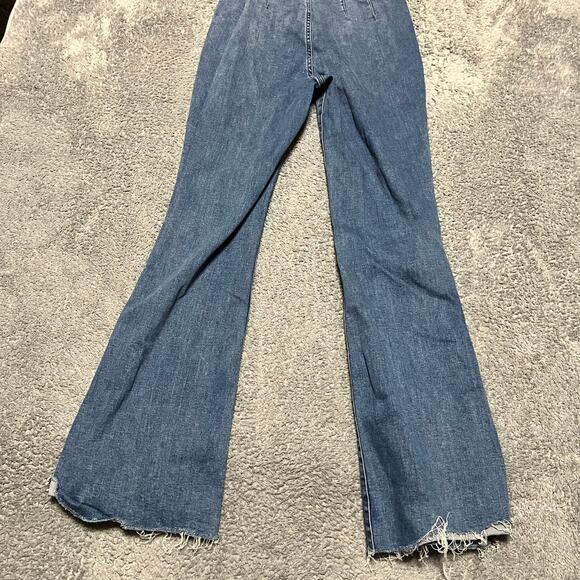 We The Free Free People Overalls Womens 6 (26x31) Blue Denim Bibs Bootcut - Picture 4 of 10